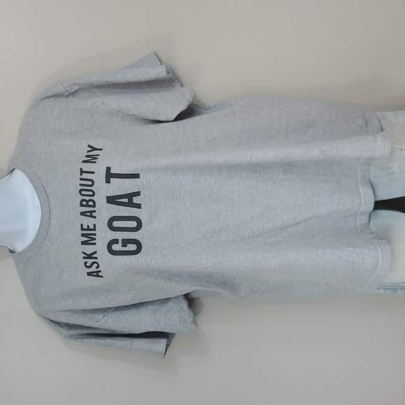 Gildan Hammer Men's Gray "Ask Me About My Goat" Flip Up T-shirt - Picture 3 of 9